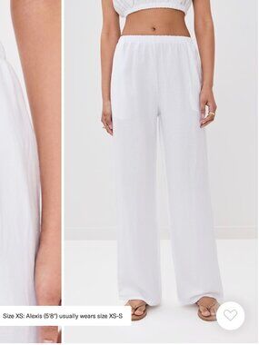 LE BOP Camille Pull On Pants (White) NWT